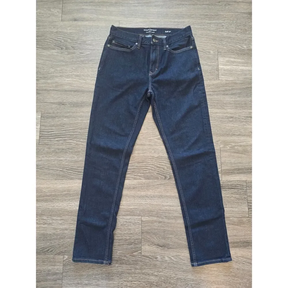 Banana Republic Travel Jeans 31x32 Slim Fit Dark Wash Stretch Denim Minimalist